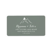 Groene Witte Berg Bruiloft RSVP Adreslabel Etiket (Voorkant)