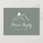 Groene Witte Berg Menu Keuze RSVP Briefkaart (Voorkant)