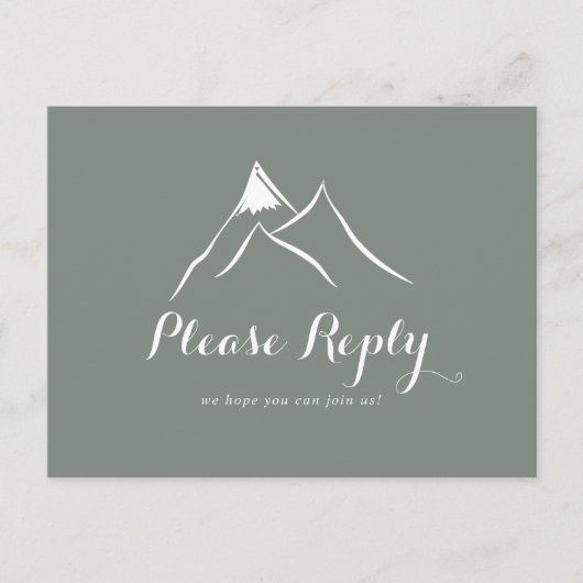 Groene Witte Berg Menu Keuze RSVP Briefkaart (Voorkant)