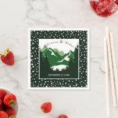 Groene, witte bergen en polka stippen bruiloft servet (Insitu)