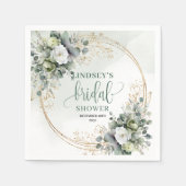 Groene Witte Blad Bruiloft Feestservetten Servet (Voorkant)
