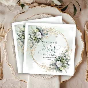 Groene Witte Blad Bruiloft Feestservetten Servet