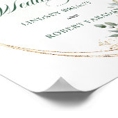 Groene Witte Blad Waterverf Trouw Welkom Poster (Hoek)