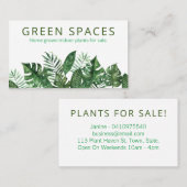 Groene witte bladeren met binnenshuis gekruiste Pl Visitekaartje (Voorkant / Achterkant)