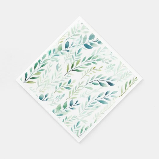 Groene witte bladeren servet (Hoek)