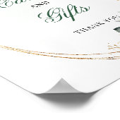 Groene Witte Bladerkaarten En Cadeaotafel Bord Poster (Hoek)
