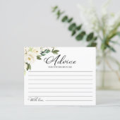 Groene witte bloemen bruiloftsshower advieskaarten (Staand voorkant)
