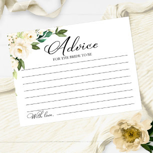 Groene witte bloemen bruiloftsshower advieskaarten