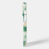 Groene witte bloemen Case-Mate iPhone case (Achterkant / Links)