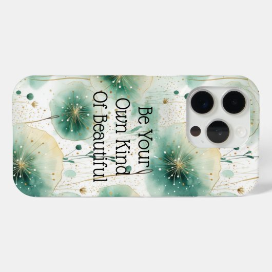 Groene witte bloemen Case-Mate iPhone case (Achterkant (horizontaal))