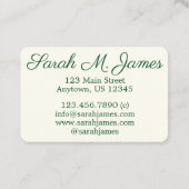  groene witte bloemen Floral Fern Garden Visitekaartje (Achterkant)