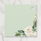 Groene Witte Bloemen Geometrische Bruidsdouche Bedankjes Labels (Achterkant)