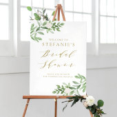 Groene Witte Bloemen Gouden Bruiloft Uitnodiging Poster