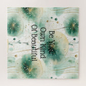 Groene witte bloemen legpuzzel (Horizontaal)