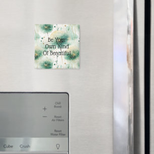 Groene witte bloemen magneet