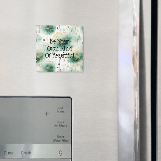 Groene witte bloemen magneet (Insitu (Koelkast))