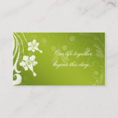 Groene Witte Bloemen Trouwplaats of Escort Kaarten Plaatskaartje (Achterkant)