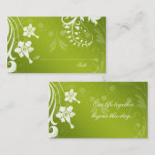 Groene Witte Bloemen Trouwplaats of Escort Kaarten Plaatskaartje (Voorkant / Achterkant)