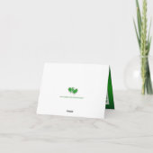 Groene, Witte Bloemige, Hartjes Trouw Trouwkaart B Bedankkaart (Achterkant)