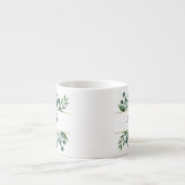 Groene Witte Bloemige Trouw Espresso Kop (Voorkant)