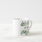 Groene Witte Bloemige Trouw Espresso Kop (Voorkant rechts)