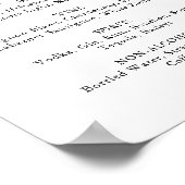 Groene witte bloemige trouwdranken menukaart bord poster (Hoek)