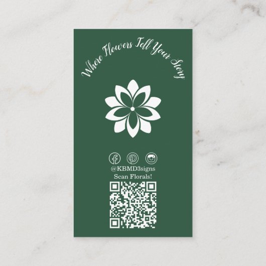  Groene & Witte Bloemist Flat Klantenkaartje (Achterkant)