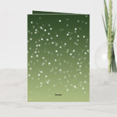 Groene Witte Bokeh Stippen Kersthert Kaart (Achterkant)