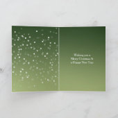 Groene Witte Bokeh Stippen Kersthert Kaart (Binnen)