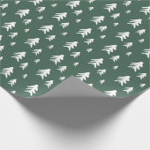 Groene witte bomen illustratie kerstpatroon cadeaupapier (Hoek)