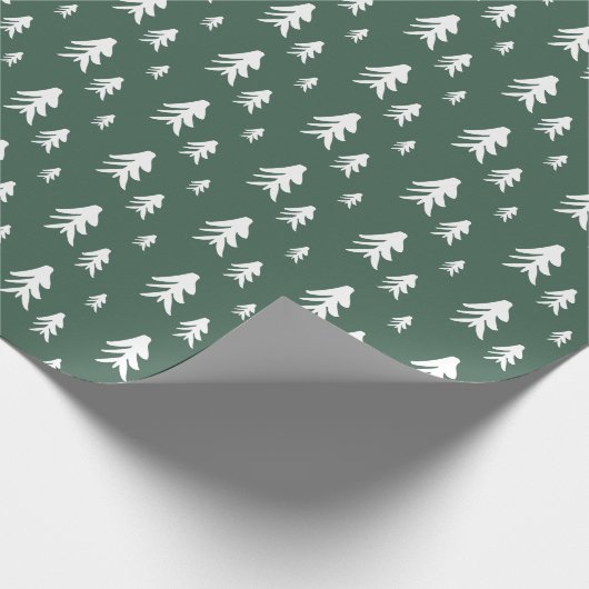 Groene witte bomen illustratie kerstpatroon cadeaupapier (Hoek)