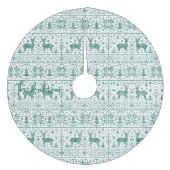 Groene Witte Brei Lelijke Trui Patroon Script Naam Fleece Kerstboom Rok (Voorkant)