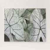 Groene witte caladium bladeren legpuzzel (Horizontaal)