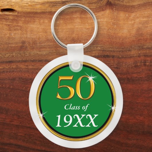 Groene witte Cheap Gepersonaliseerde Klasse Reunio Sleutelhanger (Achterkant)