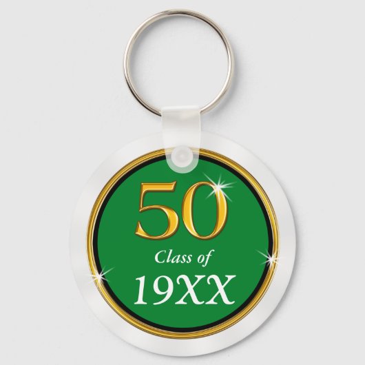 Groene witte Cheap Gepersonaliseerde Klasse Reunio Sleutelhanger (Achterkant)