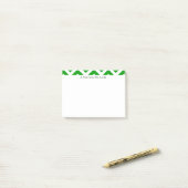 Groene witte Chevron Lines Aangepaste Post-it Nota Post-it® Notes (Op bureau)