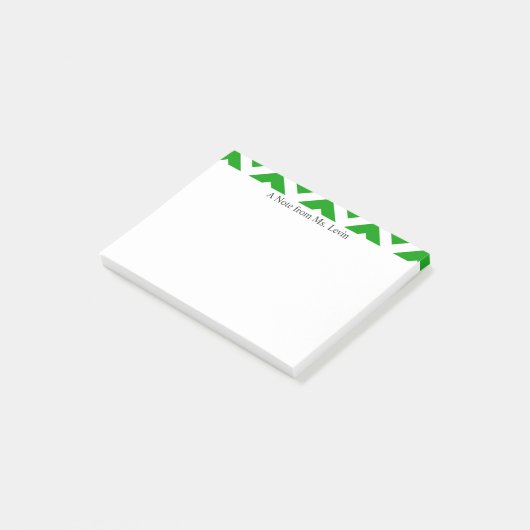 Groene witte Chevron Lines Aangepaste Post-it Nota Post-it® Notes (Schuin)