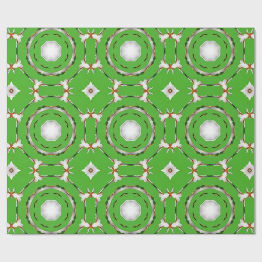 Groene witte cirkel cadeaupapier (Vlak)