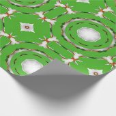 Groene witte cirkel cadeaupapier (Hoek)
