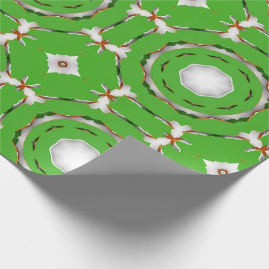 Groene witte cirkel cadeaupapier (Hoek)