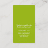 Groene witte cirkel initiaal modern visitekaartje (Achterkant)