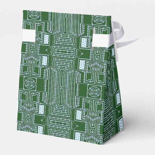 Groene witte-computercircuitaansluitingen bedankdoosjes (Achterkant)