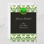 GROENE WITTE DAMASK MET SHAMROCK Black Gold Kaart (Achterkant)
