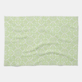 Groene & Witte Damast Keukenhanddoek (Horizontaal)