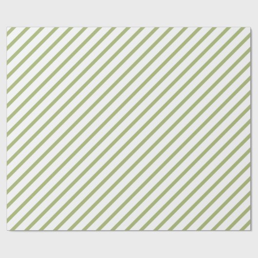 Groene witte diagonale streep cadeaupapier (Vlak)