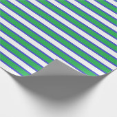 Groene, witte en blauwe strepen cadeaupapier (Hoek)