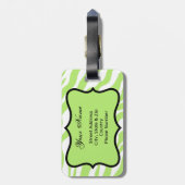 Groene, witte en Blauwgroen Zebra en Cheetah Oranj Bagagelabel (Achterkant verticaal)