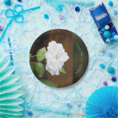 -groene witte en bruine Floral-ronde Papieren Bordje (Feest)