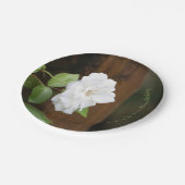 -groene witte en bruine Floral-ronde Papieren Bordje (Gekanteld)