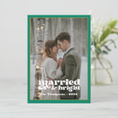 Groene, witte en gouden Passen getrouwd kerst Feestdagenkaart (Staand voorkant)